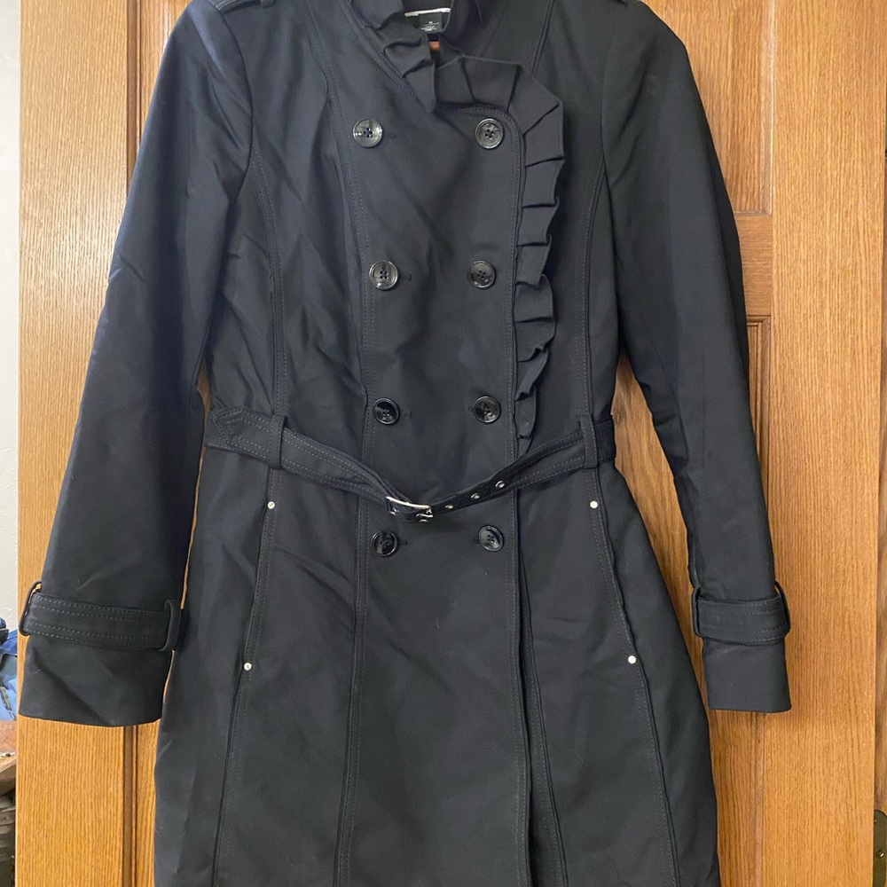 White House Black Market ruffled coat size Medium